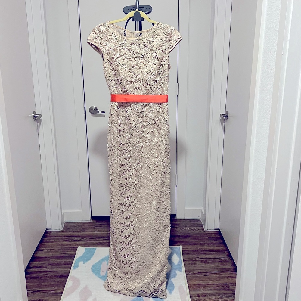 Adrianna papell cream beige dress size 6